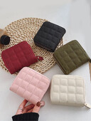 Sieviešu PU ādas īsie karšu maki Naudas maki Sieviešu rūtainie maki Nubuka karšu turētājs Maks Studenta rāvējslēdzējs Sieviešu maks Monētu maciņš