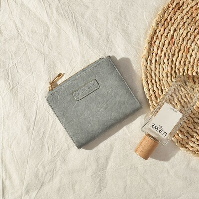 Portofel scurt din piele la modă. Poșetă cu fermoar de capacitate mare, culoare solidă, geantă pentru bani, cadou