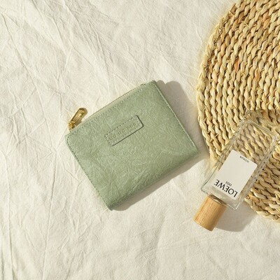 Portofel scurt din piele la modă. Poșetă cu fermoar de capacitate mare, culoare solidă, geantă pentru bani, cadou