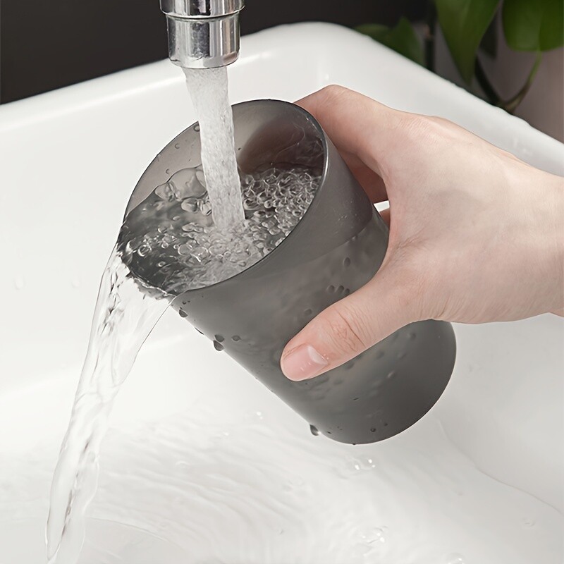 1 vienkrāsains mutes skalojamā līdzekļa kauss, vienkārša zobu birstes kauss, plastmasas mutes skalošanas glāzīte, vannas istabas piederumi