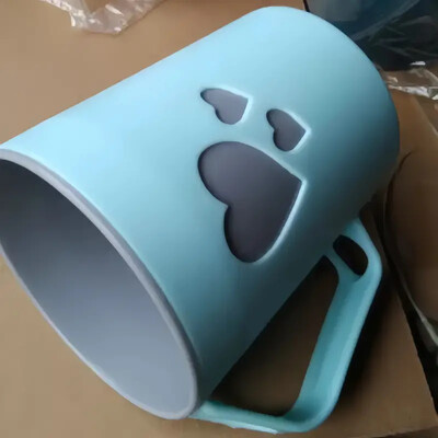 1 cană pentru periuță de dinți pentru cuplu, ceașcă pentru gargară cu model de inimă cu două straturi pentru acasă minimalistă, apă de gură pentru dormitor estetic din plastic C