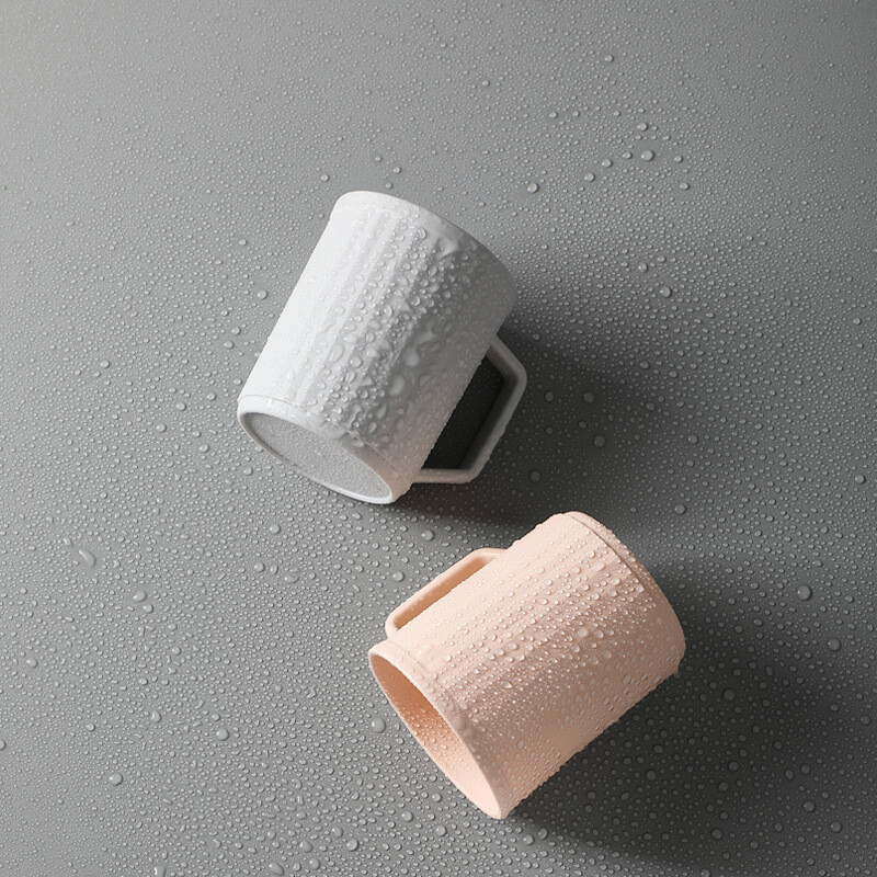 Plastmasas vannas istabas krūze ar rokturi zobu birstes turētāju organizators Neplīstoši atkārtoti lietojami mutes skalošanas kausi Ceļojumu piederumi