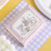 Дизайн на портфейла за момичета. Модни сгъваеми портфейли за сладко мече и заек. Къси портмонета за монети