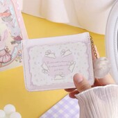 Poșetă drăguță din piele PU pentru monede, cu desene animate, rezistentă la apă, suport pentru carduri de credit, portofele pentru carduri fete