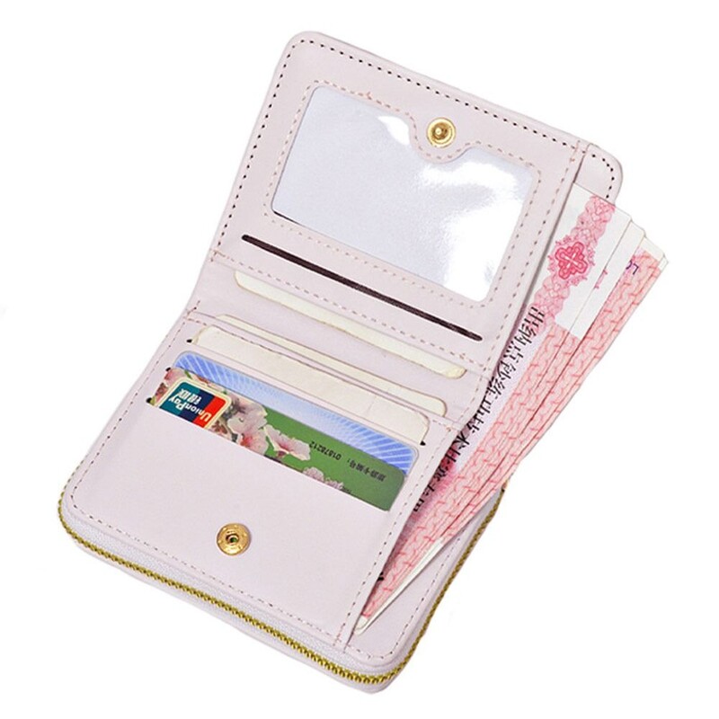 Poșetă drăguță din piele PU pentru monede, cu desene animate, rezistentă la apă, suport pentru carduri de credit, portofele pentru carduri fete