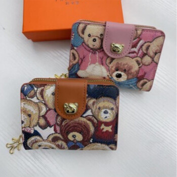 Fashion Cute Little Bear Shape Γυναικεία πορτοφόλια Trend Zero Wallet Zipper Πορτοφόλι με πολλές κάρτες