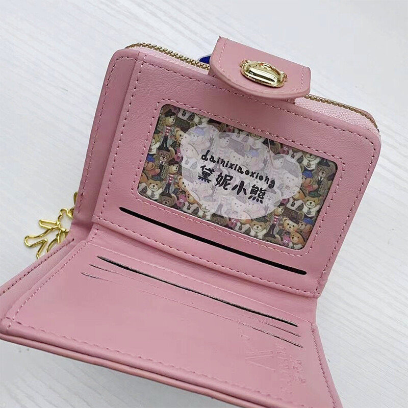 Madingos mielos meškiuko formos moteriškos piniginės Trend Zero Piniginės užtrauktukas, kelių kortelių piniginė