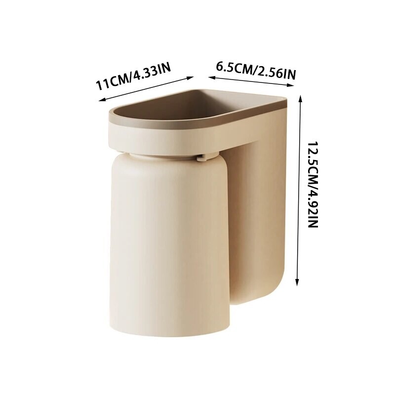 1 бр. Иновативна стойка за съхранение на четка за зъби Без дупка Светлина Луксозна чаша за вода за уста Чаша за четка Стенен органайзер за баня Двойка