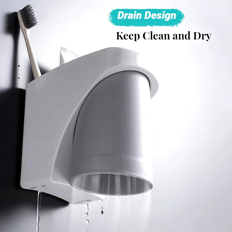 Magnetic Attraction Couple zobu birstes kauss pie sienas stiprināms mutes skalojamā līdzekļa krūze Gargle tases turētājs ķemmes zobu birstes turētājs vannas istabas piederumi