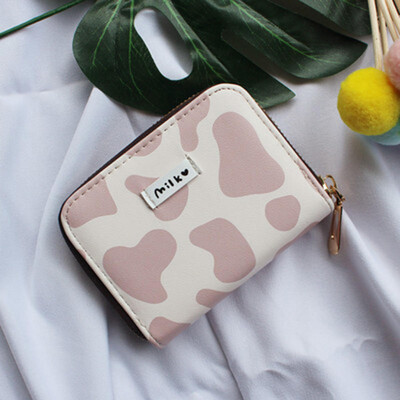 Naiste uus moodne rahakott Pu-nahast multifilmi lehmakarja lühikesed naised mitme kaardi pesa müntide rahakotid õpilaste armas kolmekordse volditav rahakott