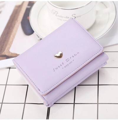 Uus armastav süda, lühike rahakott, lihtsa pandlaga naiste rahakott, väike kokkupandav mündikott, mitme kaardi pesa kaardihoidja, naiste sidurikott