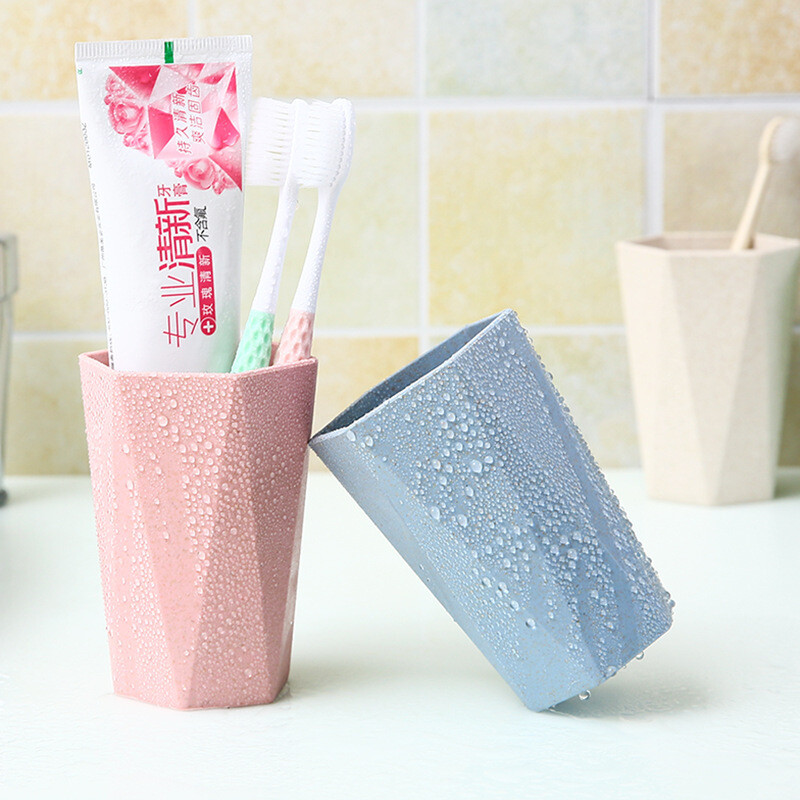 Lamgool Ceașă de apă de gură din plastic pentru baie, ceai, cafea, ceai, apă, călătorie acasă, suport simplu pentru periuță de dinți, ceașcă pentru băuturi