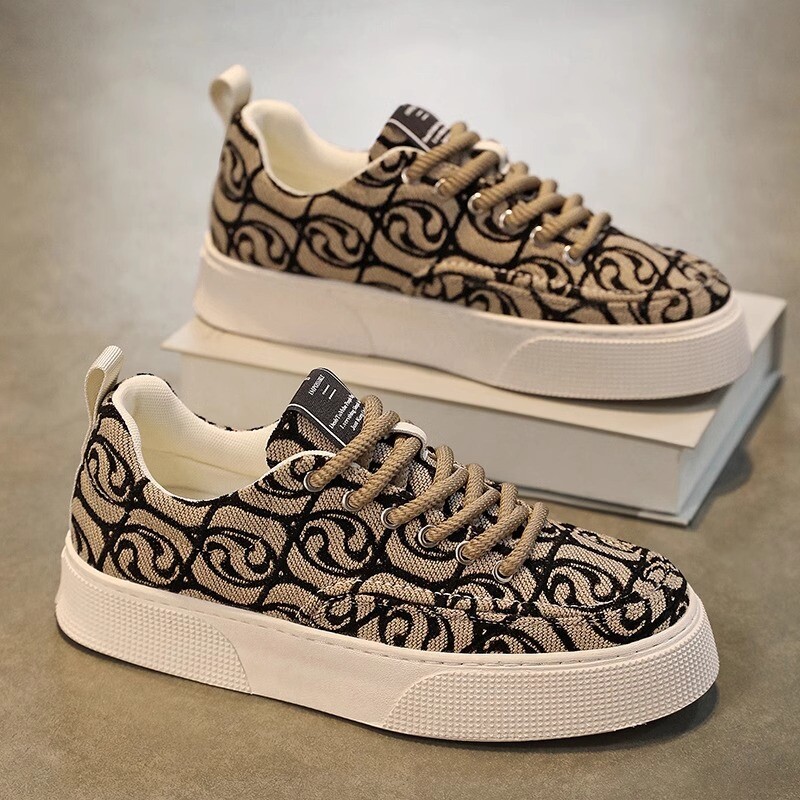 Pantofi pentru bărbați din pânză respirabilă de vară, cu plasă versatilă, cu talpă groasă, pantofi casual de bord, cu fund plat, pantofi confortabili pentru mers în aer liber