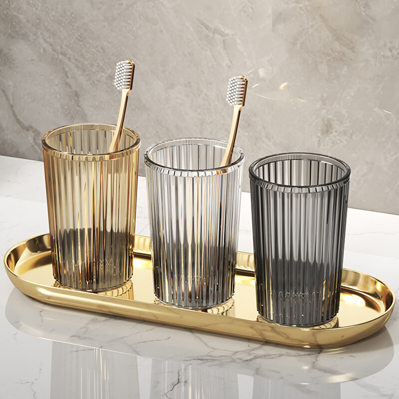 Kerge luksuslik akrüülklaasist hambaklaasist vannitoatrumlid Paar Lihtne veekruus Hambapesutops Uus