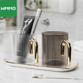 WMMO prozirna posuda za ispiranje usta od 300 ml, zadebljani PET materijal, lagana posuda za ispiranje za kupaonicu protiv pada