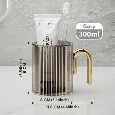 WMMO prozirna posuda za ispiranje usta od 300 ml, zadebljani PET materijal, lagana posuda za ispiranje za kupaonicu protiv pada