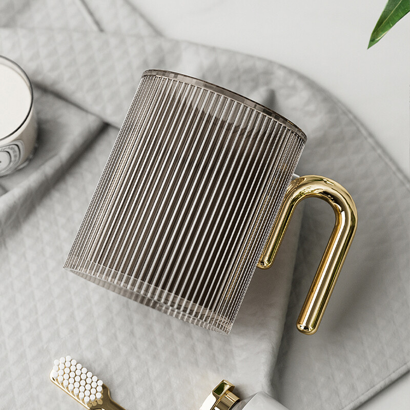 WMMO prozirna posuda za ispiranje usta od 300 ml, zadebljani PET materijal, lagana posuda za ispiranje za kupaonicu protiv pada