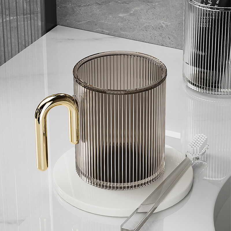 WMMO prozirna posuda za ispiranje usta od 300 ml, zadebljani PET materijal, lagana posuda za ispiranje za kupaonicu protiv pada