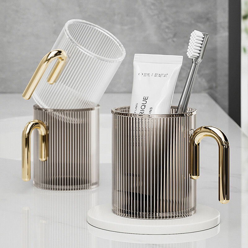 WMMO prozirna posuda za ispiranje usta od 300 ml, zadebljani PET materijal, lagana posuda za ispiranje za kupaonicu protiv pada