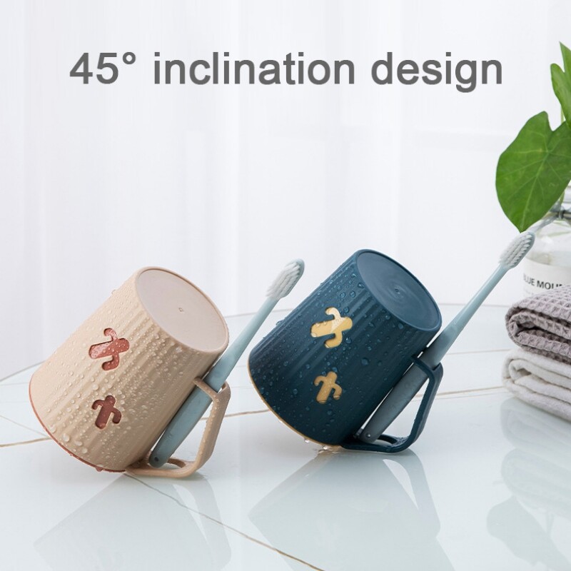 Cupă pentru periuță de dinți cu cactus de desene animate Cupă pentru periuță de dinți de baie dublă îngroșată pentru adulți și copii Suport pentru periuță de dinți cuplu o cană de baie