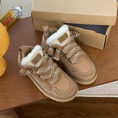 Naiste puuvillased kingad talveklassika pits seemisnahast villased soojad lumesaapad naistele mugavad karusnahad paks tald Poolsaapad Botas Mujer