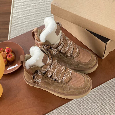 Naiste puuvillased kingad talveklassika pits seemisnahast villased soojad lumesaapad naistele mugavad karusnahad paks tald Poolsaapad Botas Mujer