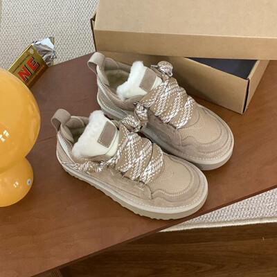 Naiste puuvillased kingad talveklassika pits seemisnahast villased soojad lumesaapad naistele mugavad karusnahad paks tald Poolsaapad Botas Mujer