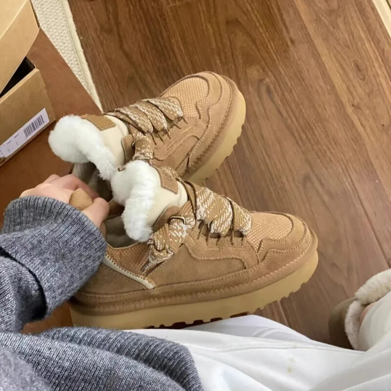 Naiste puuvillased kingad talveklassika pits seemisnahast villased soojad lumesaapad naistele mugavad karusnahad paks tald Poolsaapad Botas Mujer