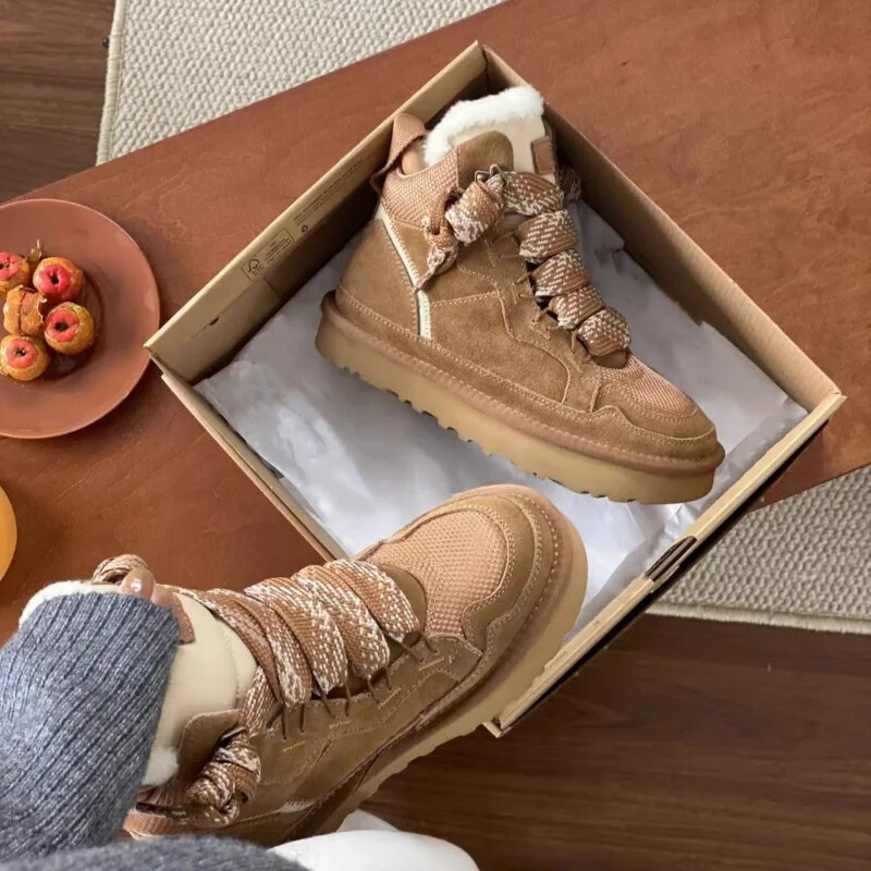 Naiste puuvillased kingad talveklassika pits seemisnahast villased soojad lumesaapad naistele mugavad karusnahad paks tald Poolsaapad Botas Mujer