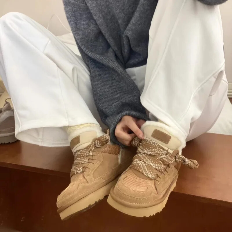 Naiste puuvillased kingad talveklassika pits seemisnahast villased soojad lumesaapad naistele mugavad karusnahad paks tald Poolsaapad Botas Mujer