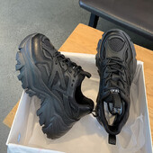 Sievietēm jaunas modes platformas sporta apavi sievietēm 2024. gada jauni vasaras melni ikdienas apavi sieviešu tīklveida ādas platformas apavi