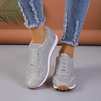 Zapatillas de deporte planas con para mujer, zapatos vulcanizados ostentosos informales, plataforma con cordones de malla, 2024