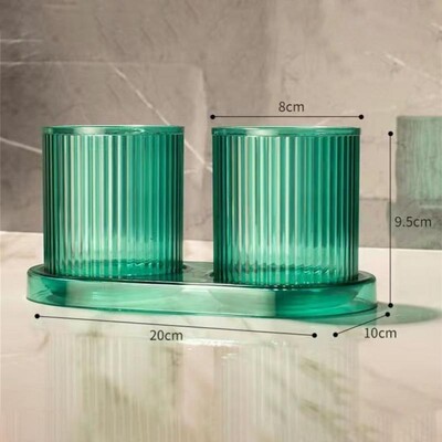 Cupă pentru periuță de dinți Transparentă Convenabilă Durabilă La modă Versatilă Cupă portabilă pentru dinți Suport durabil pentru periuță de dinți Cuplu din plastic