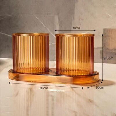 Cupă pentru periuță de dinți Transparentă Convenabilă Durabilă La modă Versatilă Cupă portabilă pentru dinți Suport durabil pentru periuță de dinți Cuplu din plastic