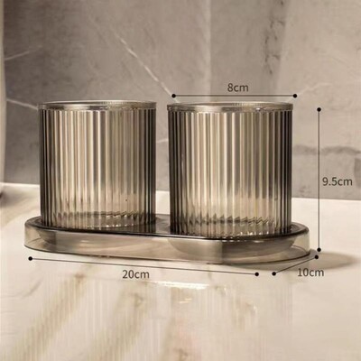 Cupă pentru periuță de dinți Transparentă Convenabilă Durabilă La modă Versatilă Cupă portabilă pentru dinți Suport durabil pentru periuță de dinți Cuplu din plastic