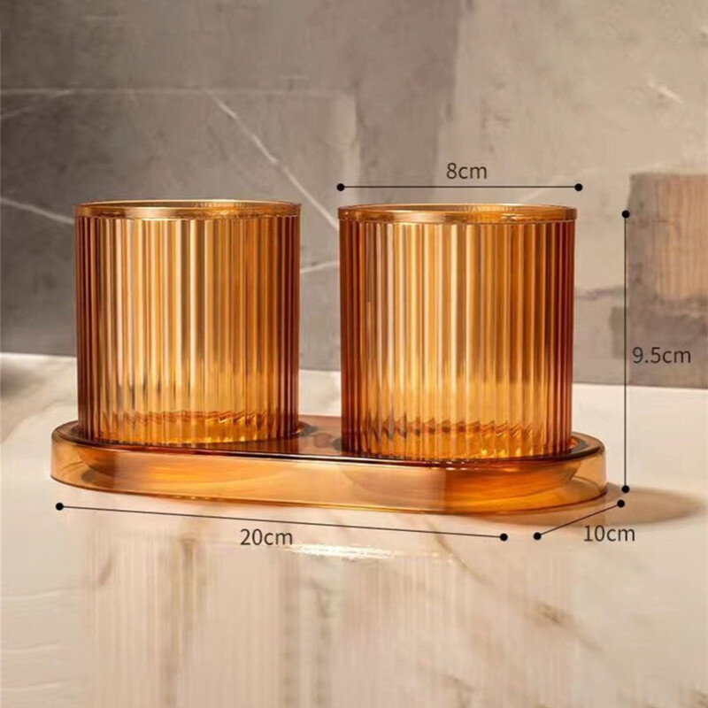 Cupă pentru periuță de dinți Transparentă Convenabilă Durabilă La modă Versatilă Cupă portabilă pentru dinți Suport durabil pentru periuță de dinți Cuplu din plastic