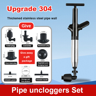 8 buc. Desfundator de țevi de scurgere de înaltă presiune pentru bucătărie multifuncțională Dragă țeavă chiuvete Țeavă de scurgere de podea Țevi de aer Piston dragă de toaletă
