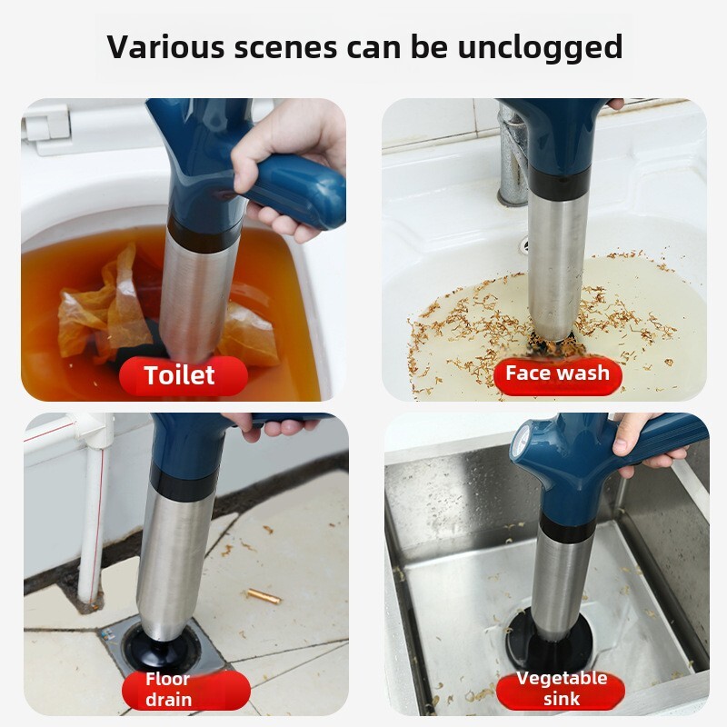 8 buc. Desfundator de țevi de scurgere de înaltă presiune pentru bucătărie multifuncțională Dragă țeavă chiuvete Țeavă de scurgere de podea Țevi de aer Piston dragă de toaletă