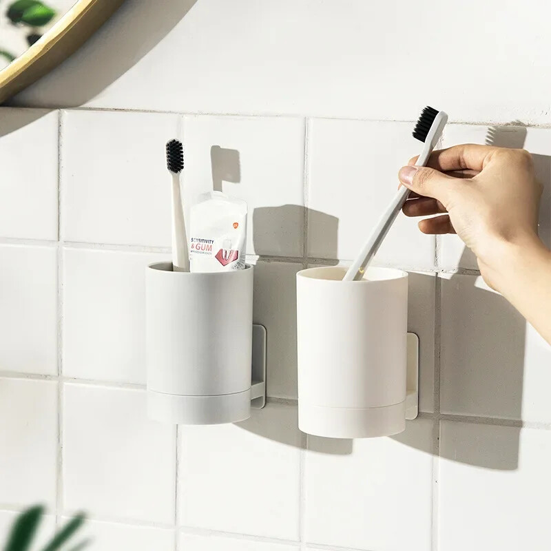 Vannituba ilma puurimiseta Vastupidav hambaharja hoidiku tassi jaotur Multifunktsionaalne tassi kruusihoidja hoiurest Vannitoa tarvikud