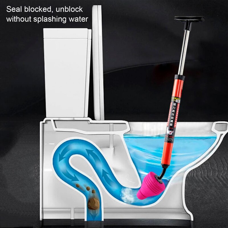Rankinis tualeto stūmoklis Tualeto vamzdžio žemsiurbės drenažo užsikimšimo valiklis silikonas Greitai atblokuokite suslėgto oro klozeto šalinimo įrenginį