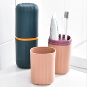 Ūdensnecaurlaidīgs ceļojumu zobu birstes futrālis ceļošanai, pārnēsājams zobu sukas turētājs tumši zilas krāsas putekļu necaurlaidīgs zobu birstes ceļojumu konteiners