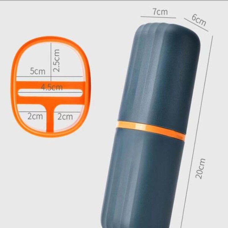 Ūdensnecaurlaidīgs ceļojumu zobu birstes futrālis ceļošanai, pārnēsājams zobu sukas turētājs tumši zilas krāsas putekļu necaurlaidīgs zobu birstes ceļojumu konteiners