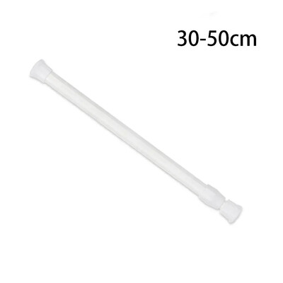 30-110 cm reguliuojamas metalinis užuolaidų strypas su spyruokle, ištraukiami teleskopiniai stulpai, skirti vonios kambario dušui be gręžimo pakabinamų strypų