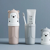 Pārnēsājamas ceļojumu multfilmas Lācis Mutes skalošanas krūzes Daudzfunkcionāla glabātuve zobu birstes futrālim konteineru piederumi bērniem, meitenēm, zēniem