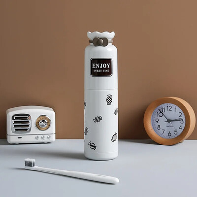 Pārnēsājamas ceļojumu multfilmas Lācis Mutes skalošanas krūzes Daudzfunkcionāla glabātuve zobu birstes futrālim konteineru piederumi bērniem, meitenēm, zēniem