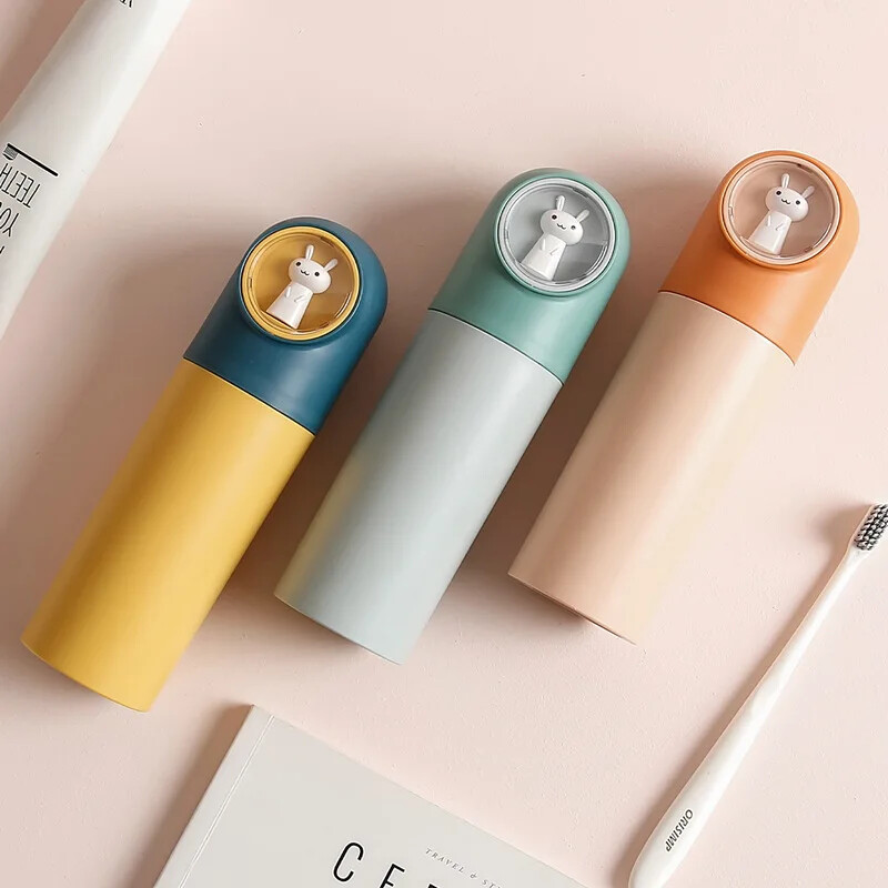 Pārnēsājamas ceļojumu multfilmas Lācis Mutes skalošanas krūzes Daudzfunkcionāla glabātuve zobu birstes futrālim konteineru piederumi bērniem, meitenēm, zēniem