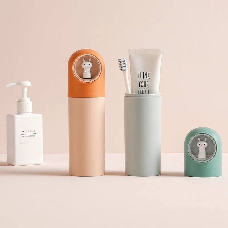 Pārnēsājamas ceļojumu multfilmas Lācis Mutes skalošanas krūzes Daudzfunkcionāla glabātuve zobu birstes futrālim konteineru piederumi bērniem, meitenēm, zēniem