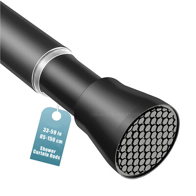 Daudzfunkcionāls ar atsperi pieslēgts pagarināms stienis Noderīgs aizkars, teleskopisks stabs, izturīgs vannas istabas izstrādājumu pakaramais, mājsaimniecības regulējams