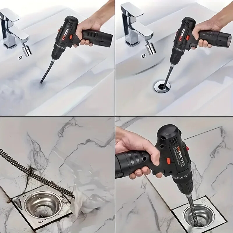 Električni čistač odvoda za teške uvjete rada Bager s oprugom Bager za vodoinstalaterstvo u kućanstvu Odčepljivanje WC-a Umivaonici Kuhinja Alati za čišćenje kupaonice