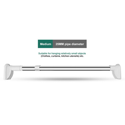 Bez urbšanas regulējams stieņa pakaramais Teleskopiskais stienis bez perforācijas regulējams dušas aizkaru stienis nerūsējošā tērauda vienkāršs atbalsta stienis